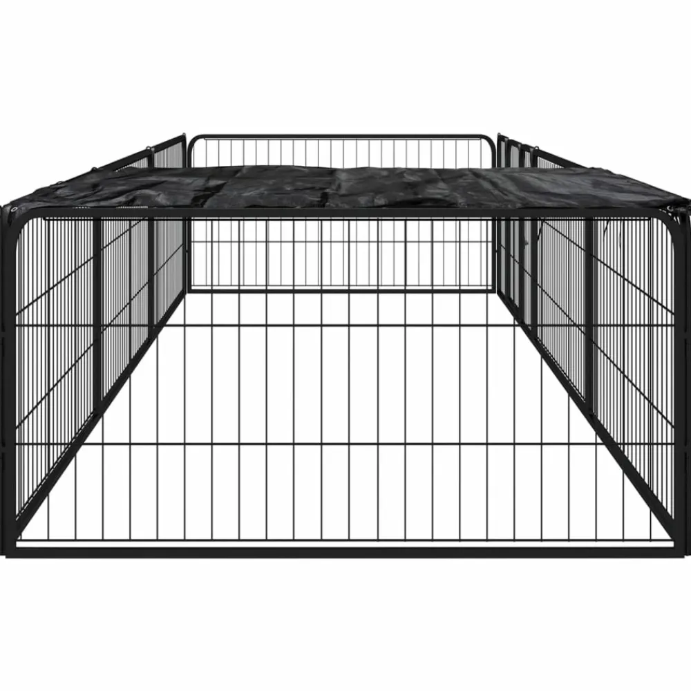 Maison Exclusive - Parc pour chien 8 panneaux noir 100x50cm acier enduit de poudre Discount
