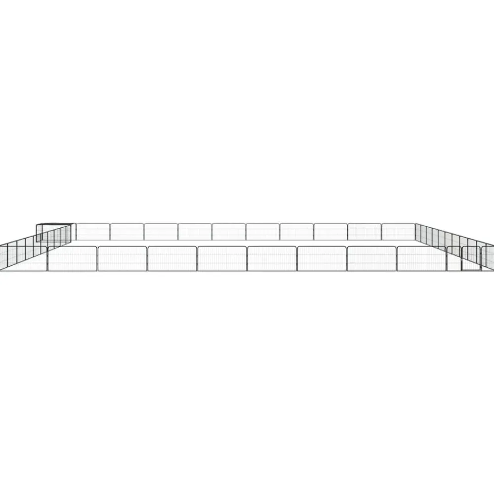 Maison Exclusive Niches, Paniers Et Transports | - Parc pour chien 44panneaux noir 100x50cm acier enduit de poudre