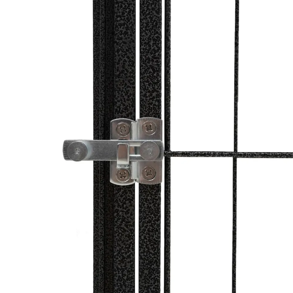 Maison Exclusive Niches, Paniers Et Transports | - Parc pour chien 44panneaux noir 100x50cm acier enduit de poudre