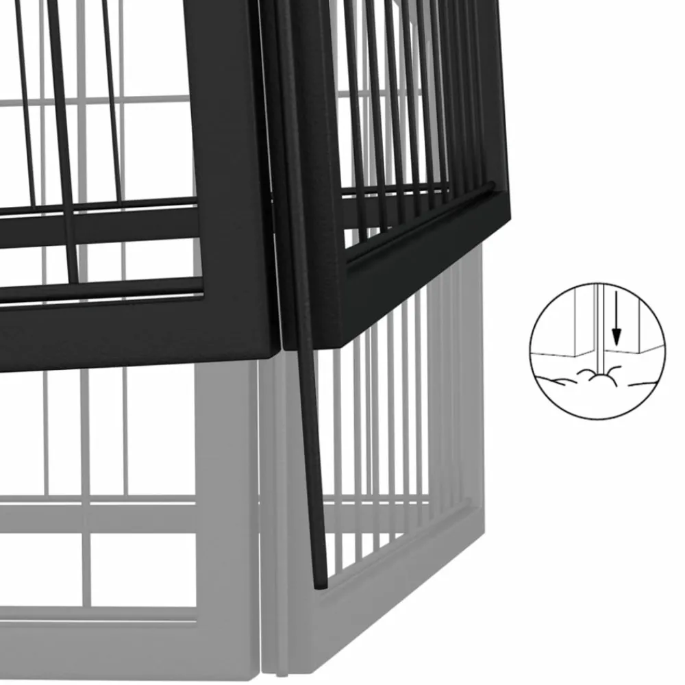 Maison Exclusive Niches, Paniers Et Transports | - Parc pour chien 12panneaux noir 100x50cm acier enduit de poudre