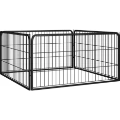 Maison Exclusive - Parc pour chien 4 panneaux noir 100x50cm acier enduit de poudre Sale