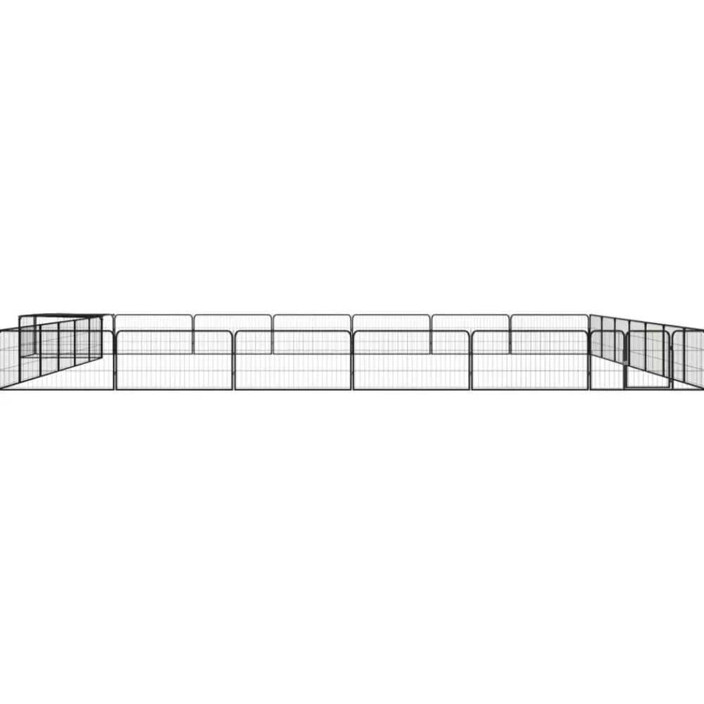 Maison Exclusive - Parc pour chien 28panneaux noir 100x50cm acier enduit de poudre New