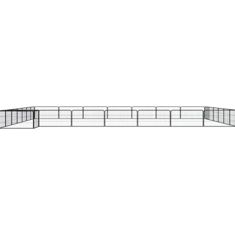 Maison Exclusive - Parc pour chien 28panneaux noir 100x50cm acier enduit de poudre New