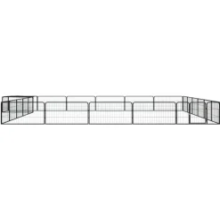Maison Exclusive Niches, Paniers Et Transports | - Parc pour chien 24panneaux noir 100x50cm acier enduit de poudre