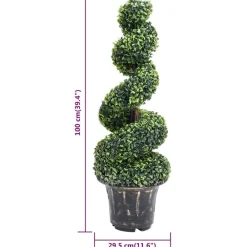 Maison Exclusive Plantes Artificielles | - Plante de buis artificiel en spirale avec pot vert 100 cm