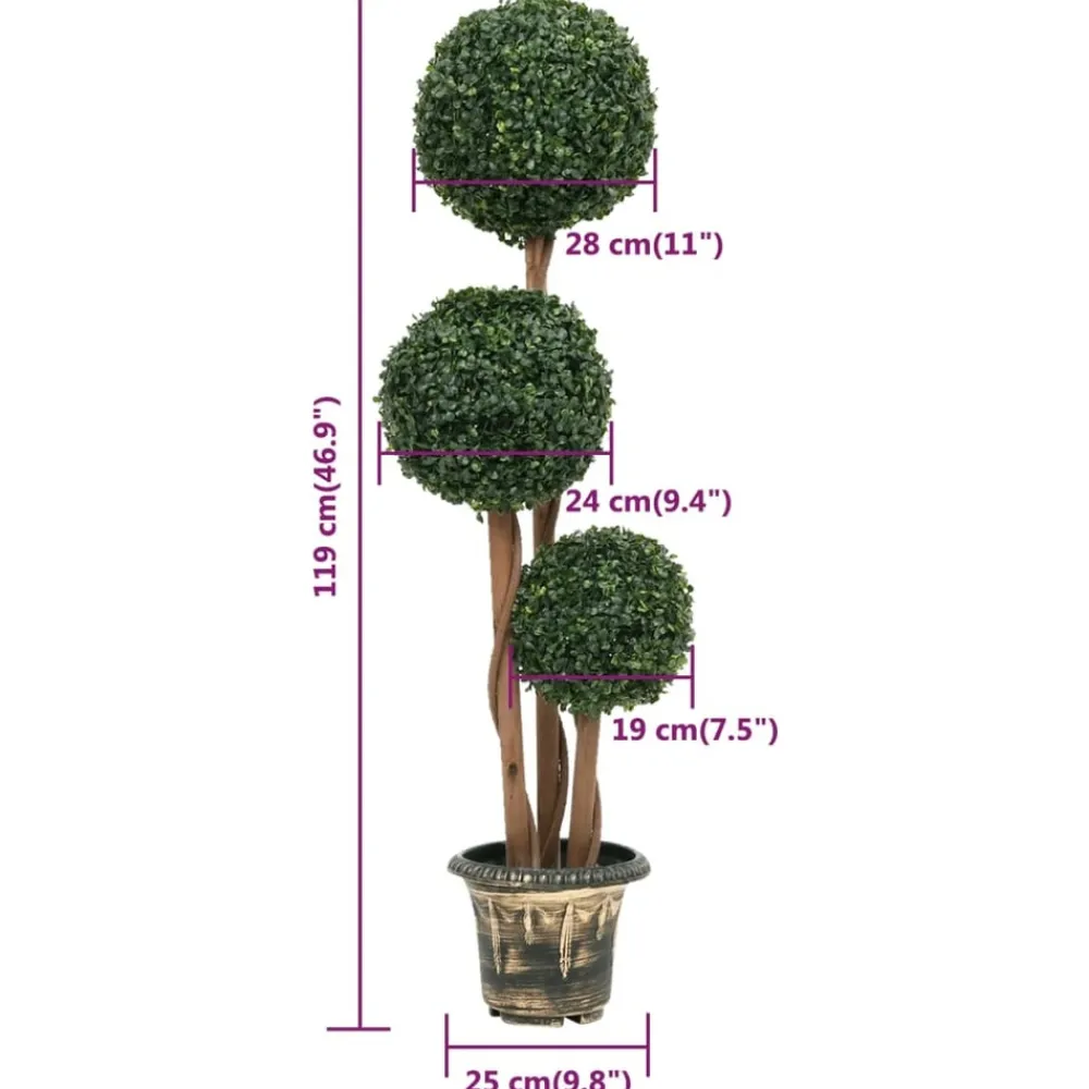 Maison Exclusive - Plante de buis artificiel avec pot forme de boule vert 119 cm Online