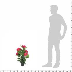 Maison Exclusive - Plante hortensia artificielle avec pot 60 cm rouge Outlet