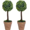 Maison Exclusive - Plantes de buis artificiel 2 pcs avec pots boule vert 41 cm New