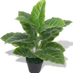 Maison Exclusive - Plante taro artificielle avec pot 45 cm vert Clearance
