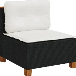 Maison Exclusive Salons De Jardin | - Salon de jardin 9 pcs avec coussins noir résine tressée