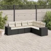 Maison Exclusive Salons De Jardin | - Salon de jardin 6 pcs avec coussins noir résine tressée