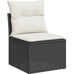 Maison Exclusive Salons De Jardin | - Salon de jardin 6 pcs avec coussins noir résine tressée