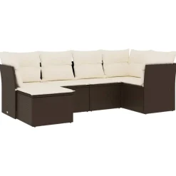 Maison Exclusive - Salon de jardin avec coussins 6 pcs marron résine tressée Online
