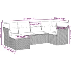 Maison Exclusive - Salon de jardin avec coussins 6 pcs marron résine tressée Online