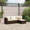 Maison Exclusive - Salon de jardin 4 pcs avec coussins marron résine tressée Discount