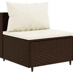 Maison Exclusive - Salon de jardin 4 pcs avec coussins marron résine tressée Discount