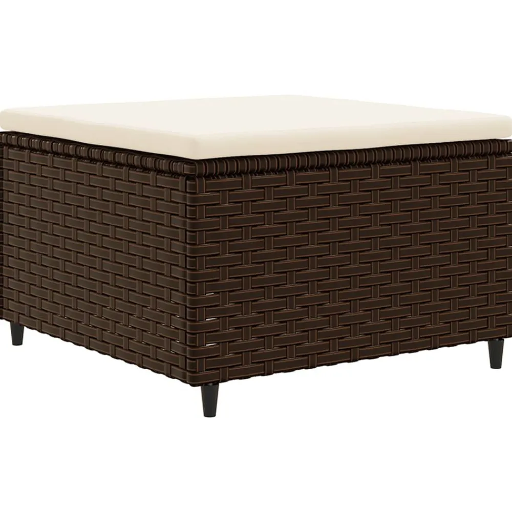 Maison Exclusive - Salon de jardin 4 pcs avec coussins marron résine tressée Discount