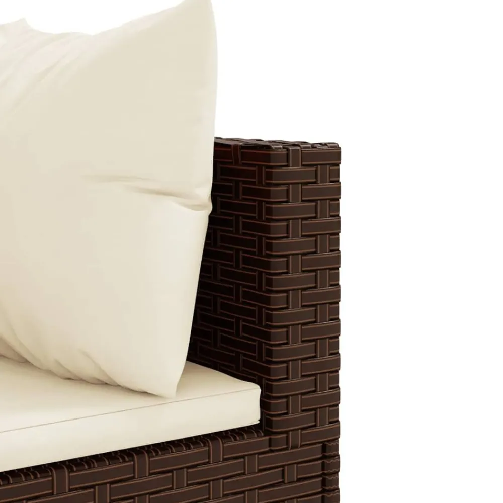 Maison Exclusive - Salon de jardin 4 pcs avec coussins marron résine tressée Discount