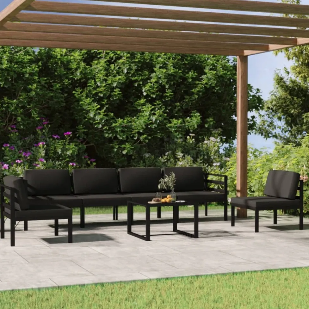 Maison Exclusive - Salon de jardin 7 pcs avec coussins aluminium anthracite Best