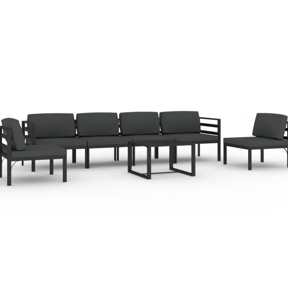 Maison Exclusive - Salon de jardin 7 pcs avec coussins aluminium anthracite Best