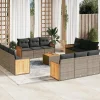 Maison Exclusive - Salon de jardin avec coussins 13 pcs gris résine tressée New