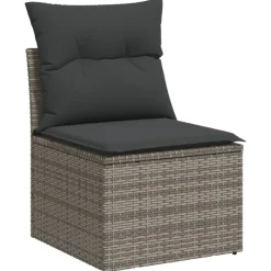 Maison Exclusive - Salon de jardin avec coussins 13 pcs gris résine tressée New
