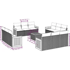 Maison Exclusive - Salon de jardin avec coussins 13 pcs gris résine tressée New