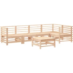 Maison Exclusive - Salon de jardin 6 pcs avec coussins bois massif Sale