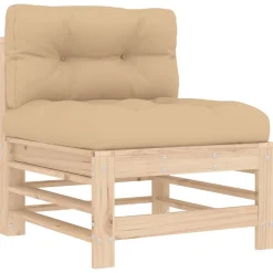 Maison Exclusive - Salon de jardin 6 pcs avec coussins bois massif Sale