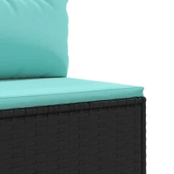 Maison Exclusive - Salon de jardin 7 pcs avec coussins noir résine tressée
