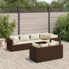 Maison Exclusive - Salon de jardin avec coussins 7 pcs marron résine tressée New