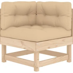 Maison Exclusive - Salon de jardin 4 pcs avec coussins bois massif Discount