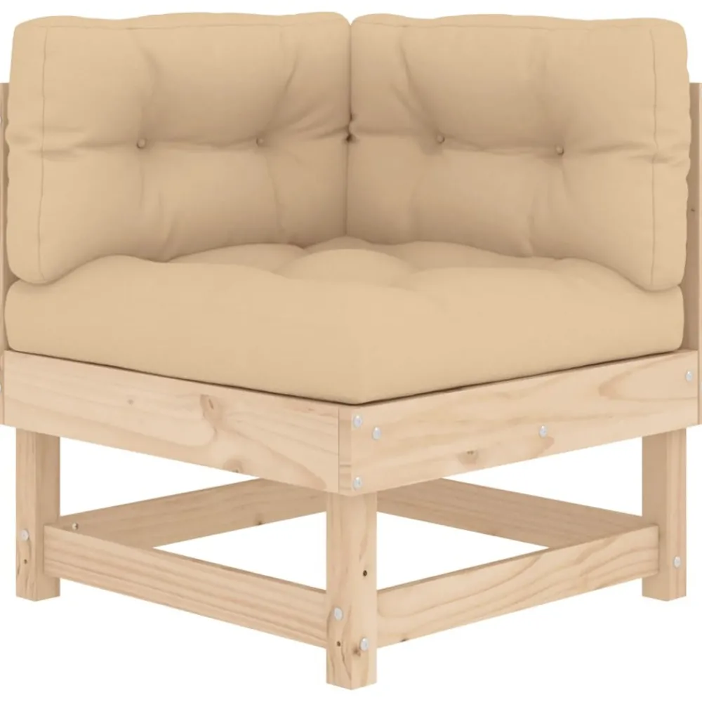 Maison Exclusive - Salon de jardin 4 pcs avec coussins bois massif Discount