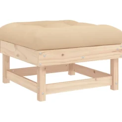 Maison Exclusive - Salon de jardin 4 pcs avec coussins bois massif Discount