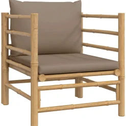 Maison Exclusive - Salon de jardin 7 pcs avec coussins taupe bambou Best
