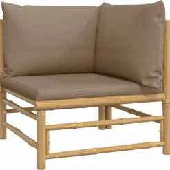 Maison Exclusive - Salon de jardin 7 pcs avec coussins taupe bambou Best