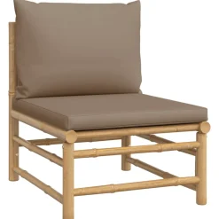 Maison Exclusive - Salon de jardin 7 pcs avec coussins taupe bambou Best