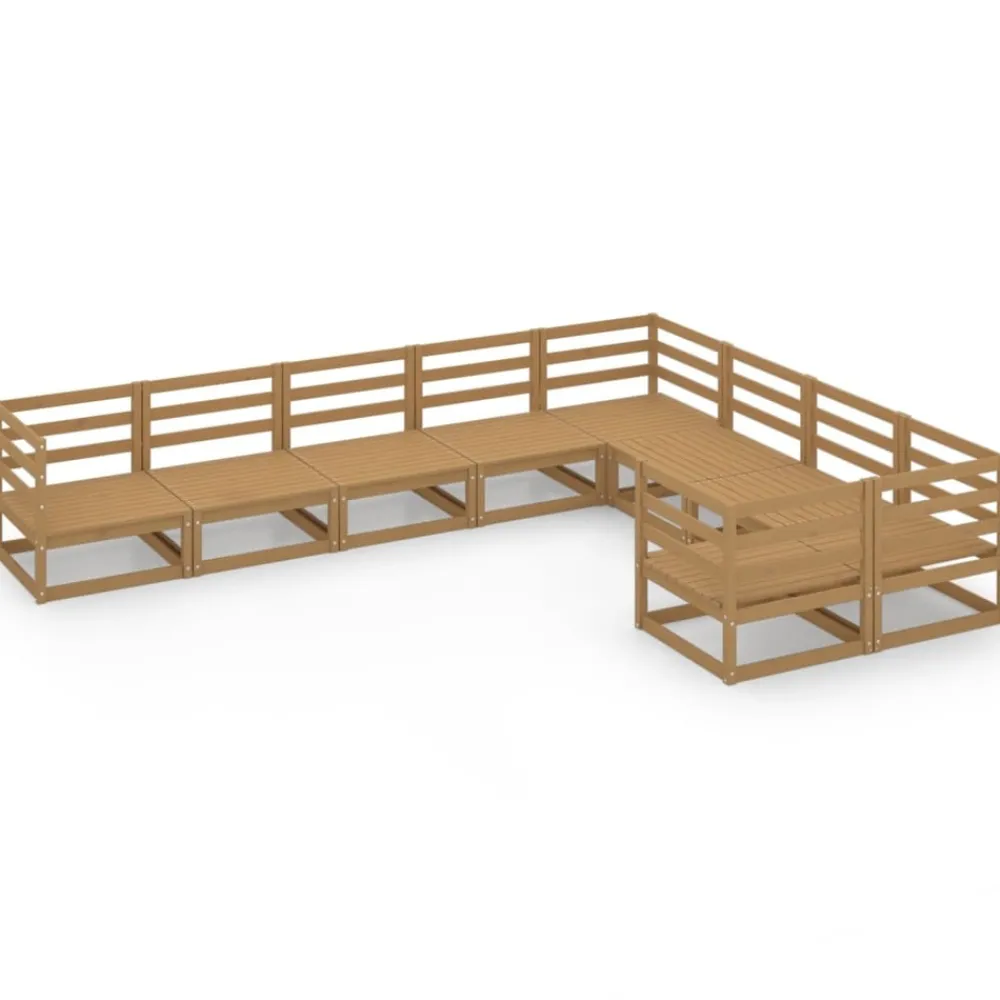 Maison Exclusive - Salon de jardin 9 pcs bois de pin massif Outlet