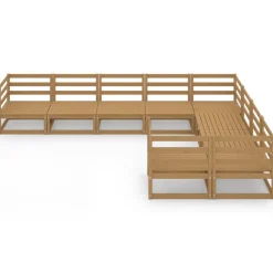 Maison Exclusive - Salon de jardin 9 pcs bois de pin massif Outlet