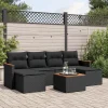 Maison Exclusive - Salon de jardin 7 pcs avec coussins noir résine tressée Hot