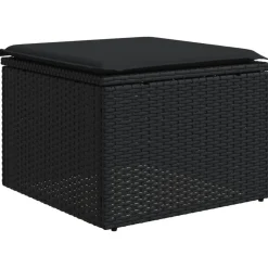 Maison Exclusive - Salon de jardin 7 pcs avec coussins noir résine tressée Hot