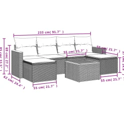 Maison Exclusive - Salon de jardin 7 pcs avec coussins noir résine tressée Hot