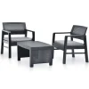 Maison Exclusive - Salon de jardin 3 pcs plastique anthracite Hot