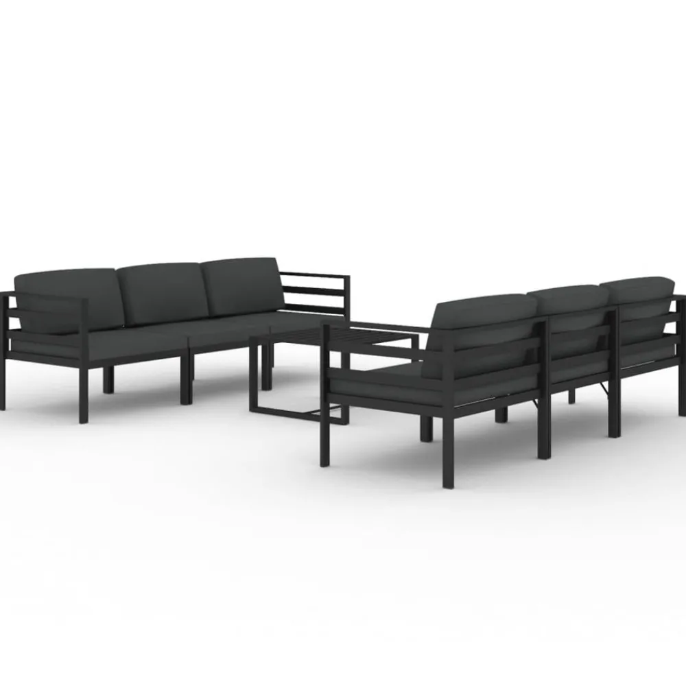 Maison Exclusive - Salon de jardin 7 pcs avec coussins aluminium anthracite New