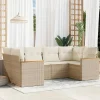 Maison Exclusive - Salon de jardin avec coussins 6 pcs beige résine tressée Sale