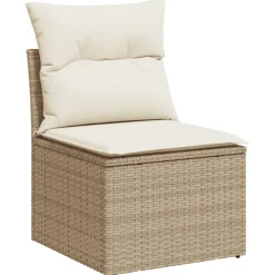 Maison Exclusive - Salon de jardin avec coussins 6 pcs beige résine tressée Sale