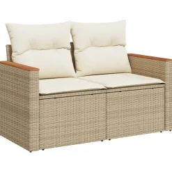 Maison Exclusive - Salon de jardin avec coussins 6 pcs beige résine tressée Sale