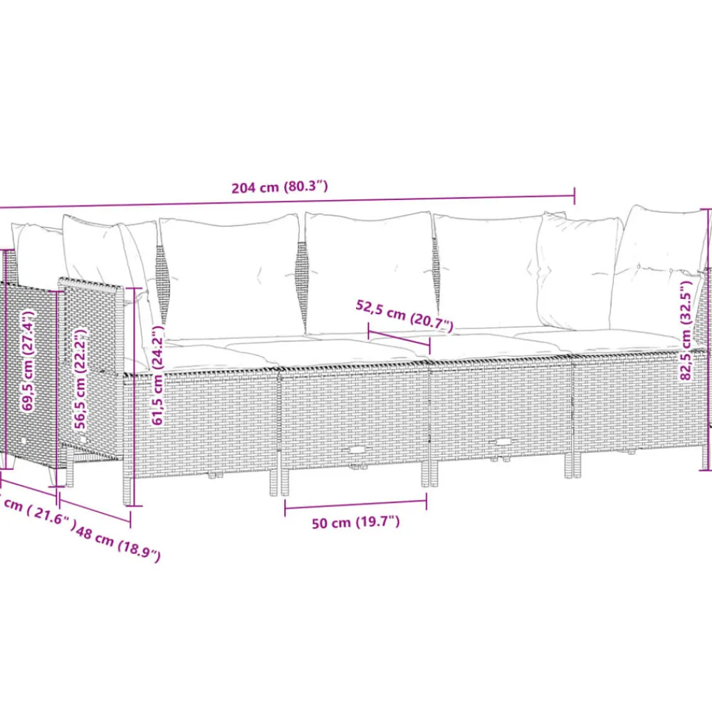 Maison Exclusive Salons De Jardin | - Salon de jardin 8 pcs résine tressée gris