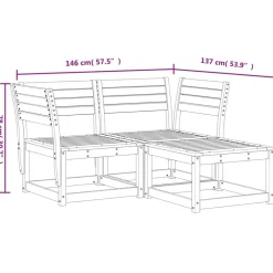 Maison Exclusive - Salon de jardin 3 pcs bois massif de douglas New