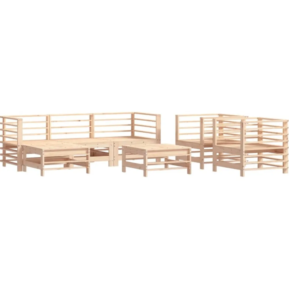 Maison Exclusive - Salon de jardin 7 pcs bois de pin massif Discount